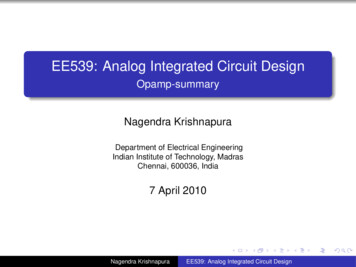 EE539: Analog Integrated Circuit Design - Opamp-summary