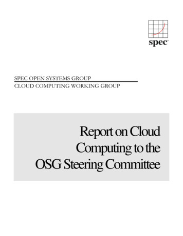 Spec Open Systems Group Cloud Computing Working Group