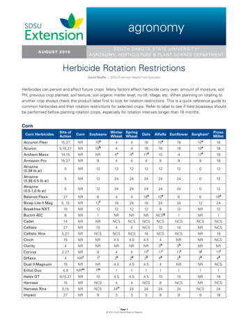 Herbicide Rotation Restrictions - SDSU Extension