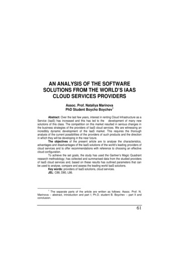 An Analysis Of The Software Solutions From The World'S Iaas Cloud .
