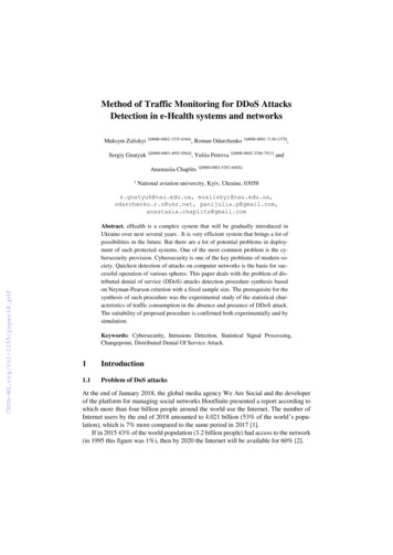 Method Of Traffic Monitoring For DDoS Attacks Detection In E-Health .