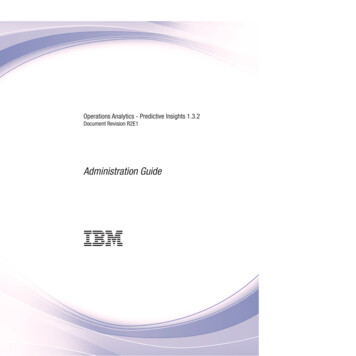 IBM Operations Analytics - Predictive Insights: Administration Guide