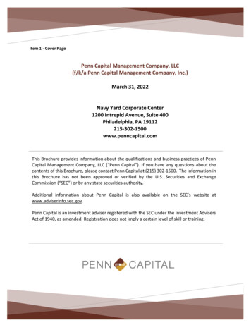 Penn Capital Management Company, LLC (f/k/a Penn Capital Management .