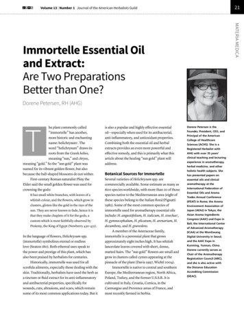 Immortelle Essential Oil And Extract: Are Two Preparations .