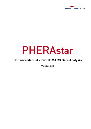 Part III: MARS Data Analysis - University Of Michigan