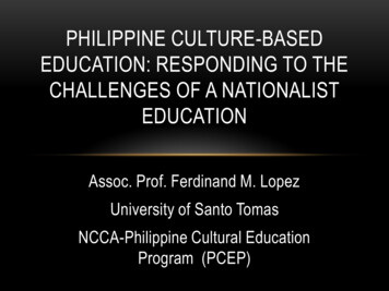 PHILIPPINE CULTURE-BASED EDUCATION: Responding To The .