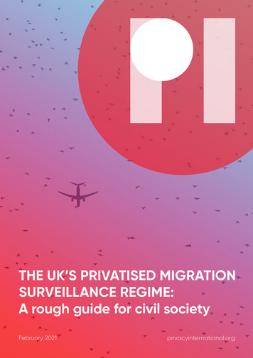 THE UK’S PRIVATISED MIGRATION SURVEILLANCE 