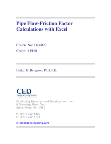 Pipe Flow-Friction Factor Calculations With Excel