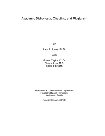 Academic Dishonesty, Cheating, And Plagiarism