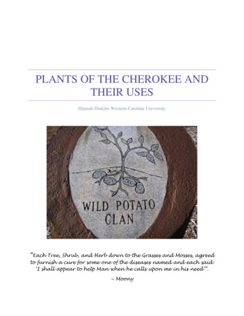 Plants Of The Cherokee And Their Uses - Highlands Biological