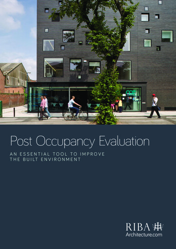 Post Occupancy Evaluation - Royal Institute Of British .