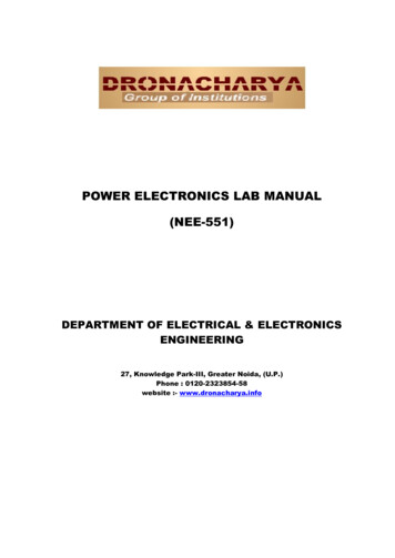 POWER ELECTRONICS LAB MANUAL (NEE-551) - Dronacharya