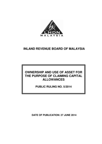 INLAND REVENUE BOARD OF MALAYSIA OWNERSHIP AND USE OF ASSET FOR . - Hasil