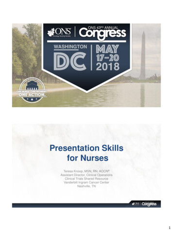 Presentation Skills For Nurses - Confex