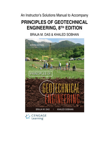 PRINCIPLES OF GEOTECHNICAL ENGINEERING, 8TH EDITION 