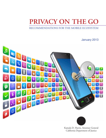 PRIVACY ON THE GO - Attorney General Of California