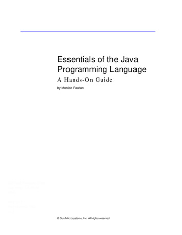 Essentials Of The Java Programming Language