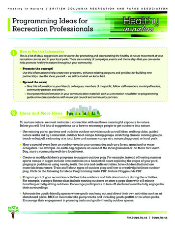 Programming Ideas For Recreation Professionals