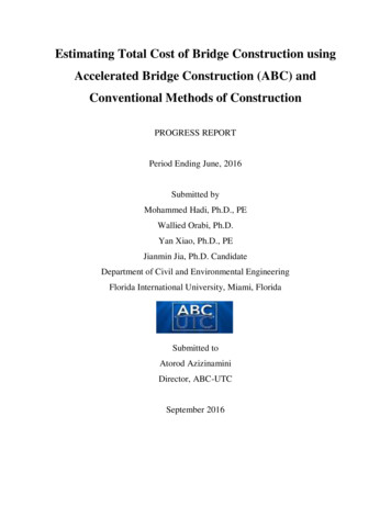 Estimating Total Cost Of Bridge Construction Using .