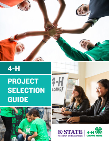 PROJECT SELECTION GUIDE - Kansas 4-H