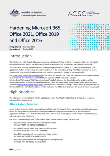 Hardening Microsoft 365, Office 2021, Office 2019 And .
