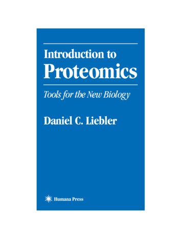 Introduction To Proteomics - Texas Tech University