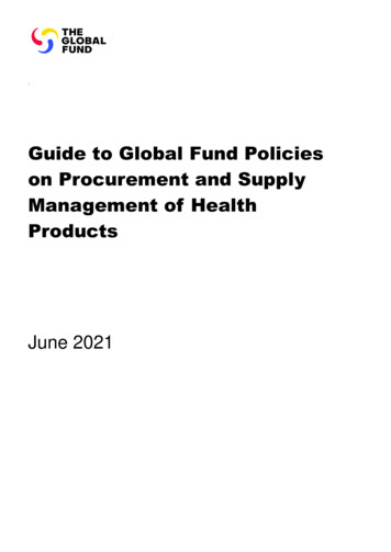Guide To Global Fund Policies On Procurement And Supply Management Of .