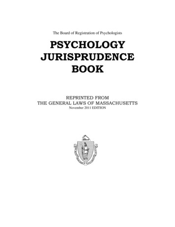 Psychology Jurisprudence Book - Massachusetts