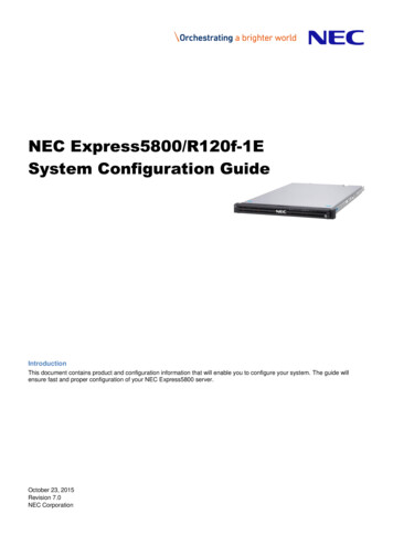 NEC Express5800/R120f-1E System Configuration Guide