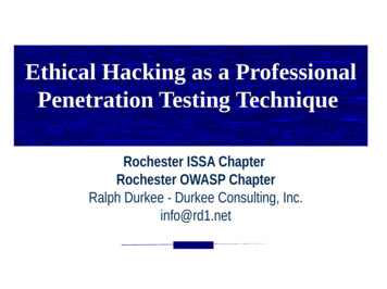 Ethical Hacking As A Professional Penetration Testing .