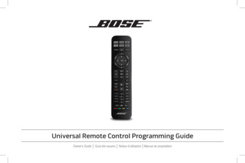 Universal Remote Control Programming Guide - Bose