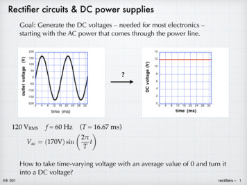 Rectiﬁer Circuits & DC Power Supplies
