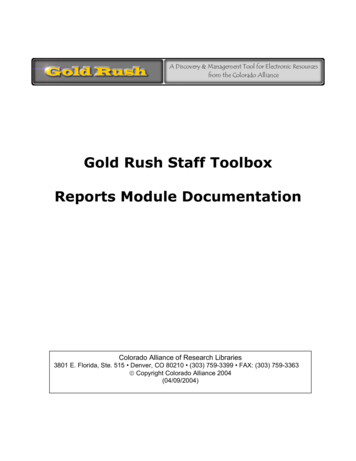 Gold Rush Staff Toolbox Reports Module Documentation