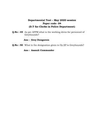 Departmental Test May 2020 Session Paper Code- 04 (D.T For Clerks In .