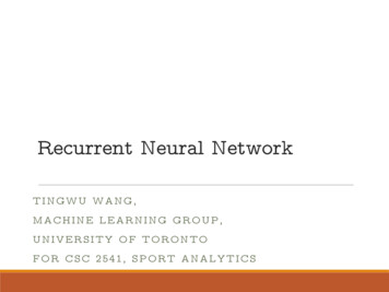 Recurrent Neural Network - Department Of Computer Science .
