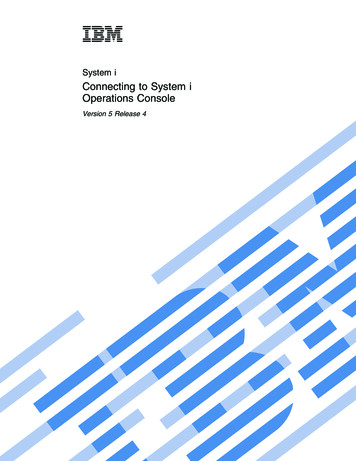 System I: Connecting To System I Operations Console