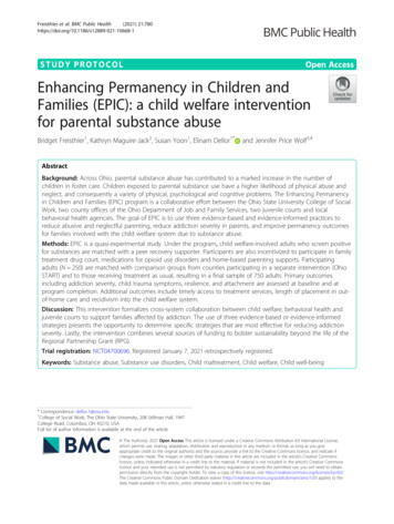 Enhancing Permanency In Children And Families (EPIC): A Child Welfare .