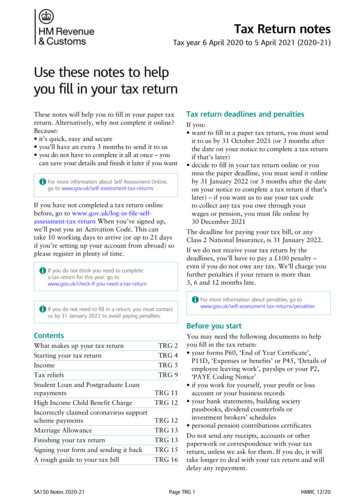 How To Fill In Your Tax Return 2021 - GOV.UK