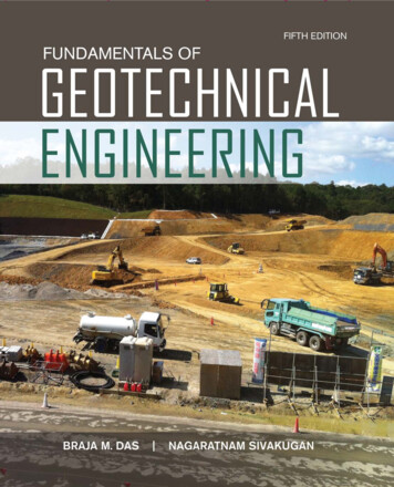 Fundamentals Of Geotechnical Engineering, 5th Ed.