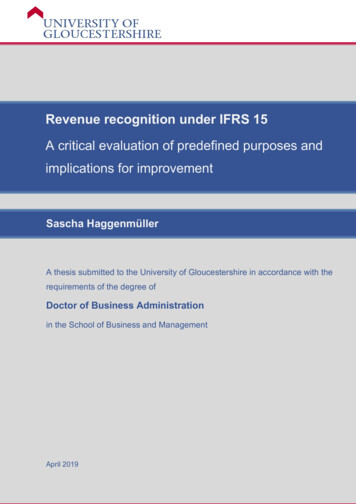 Revenue Recognition Under IFRS 15