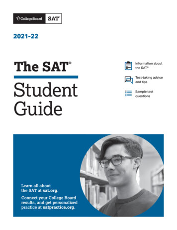 The SAT Test-taking Advice Student - College Board