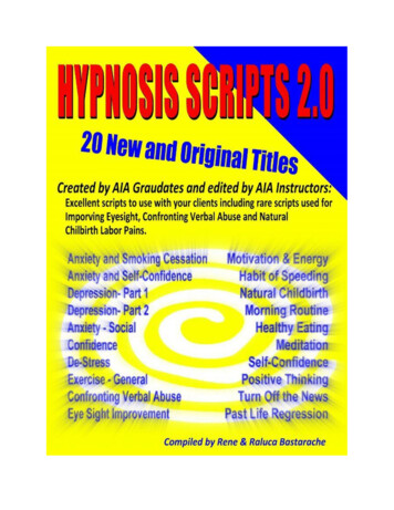 HYPNOTHERAPY SCRIPTS 2 - Hypnosis Training Schools