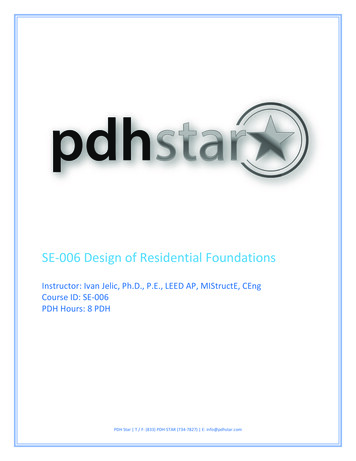 SE-006 Design Of Residential Foundations - PDH STAR