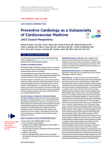 Preventive Cardiology As A Subspecialty Of Cardiovascular .