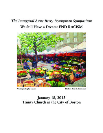 The Inaugural Anne Berry Bonnyman Symposium - Trinity Church