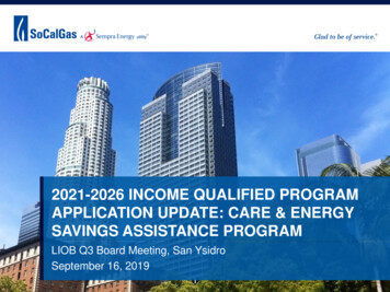 2021-2026 Income Qualified Program Application - LIOB