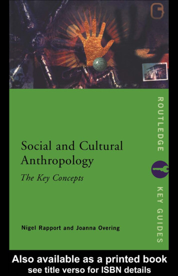 Social And Cultural Anthropology