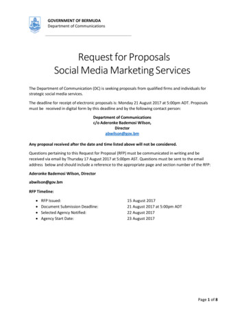 Request For Proposals Social Media Marketing Services