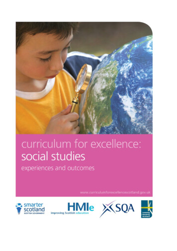 Social Studies: Experiences And Outcomes - Education Scotland