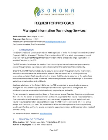 REQUEST FOR PROPOSALS Managed Information Technology Services